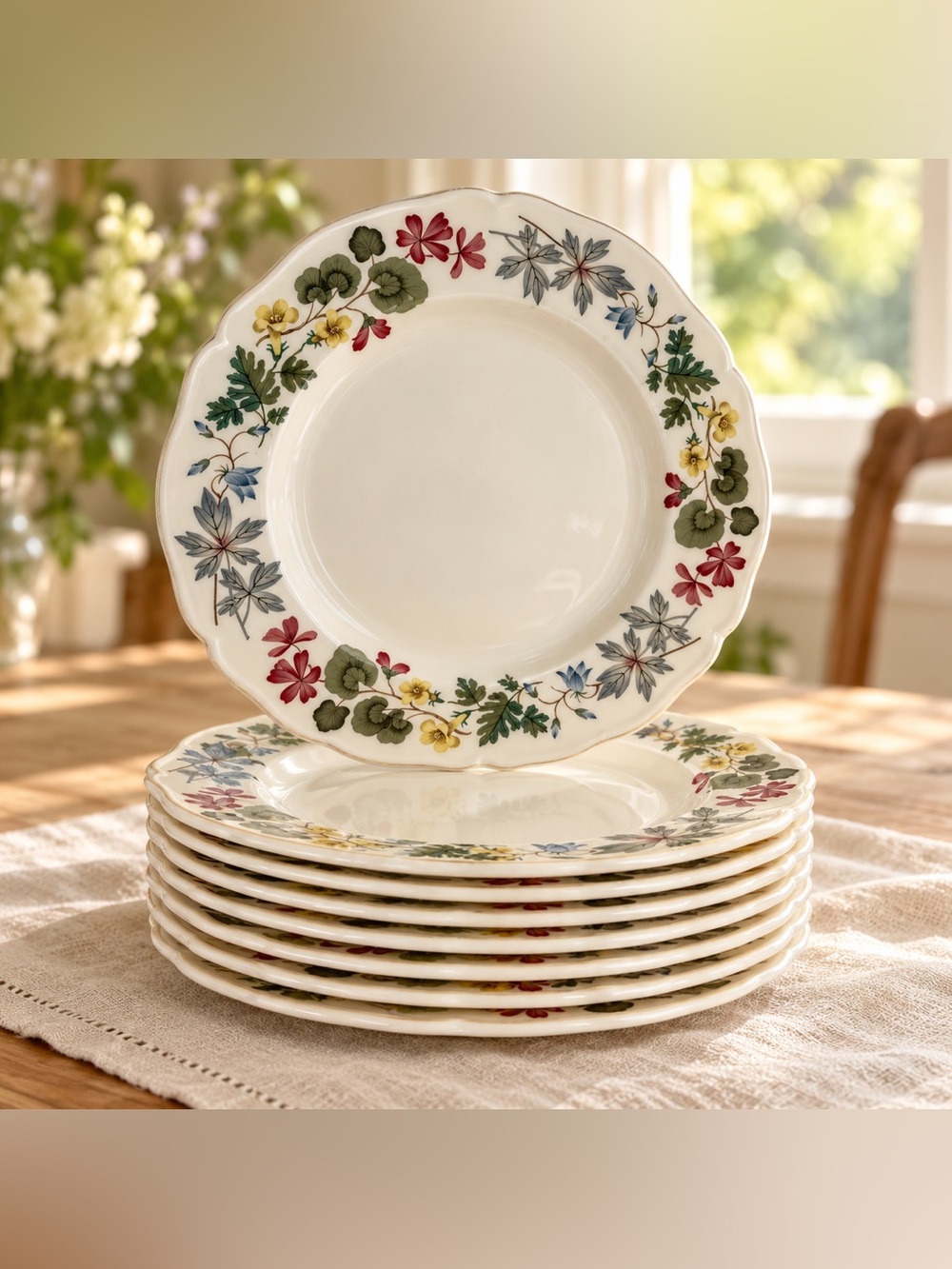 Vintage Wedgwood Richmond Dinner Plates Set of 8 10โ Floral England